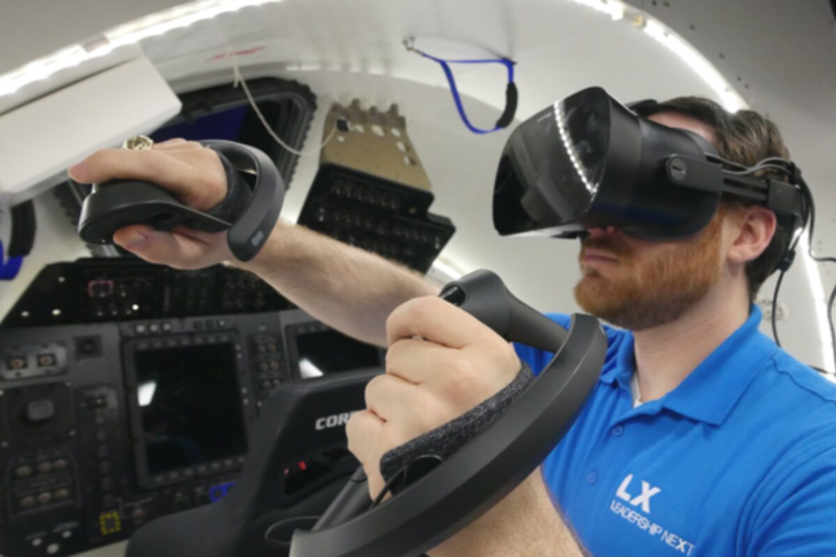 Jim May, Boeing’s Spaceflight Training Software Engineer, with the Varjo headset. Varjo & Boeing: A New Era in Astronaut Training using Virtual Reality