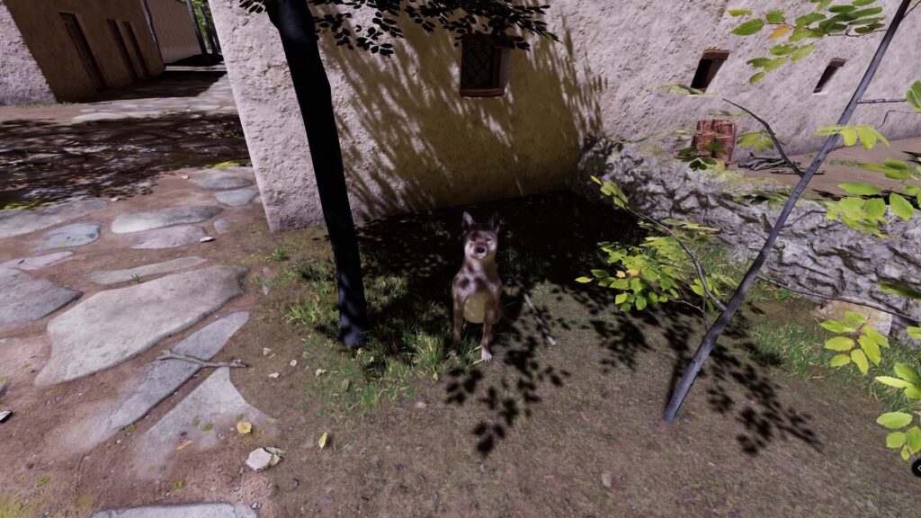 A dog in Brigetio virtual village
